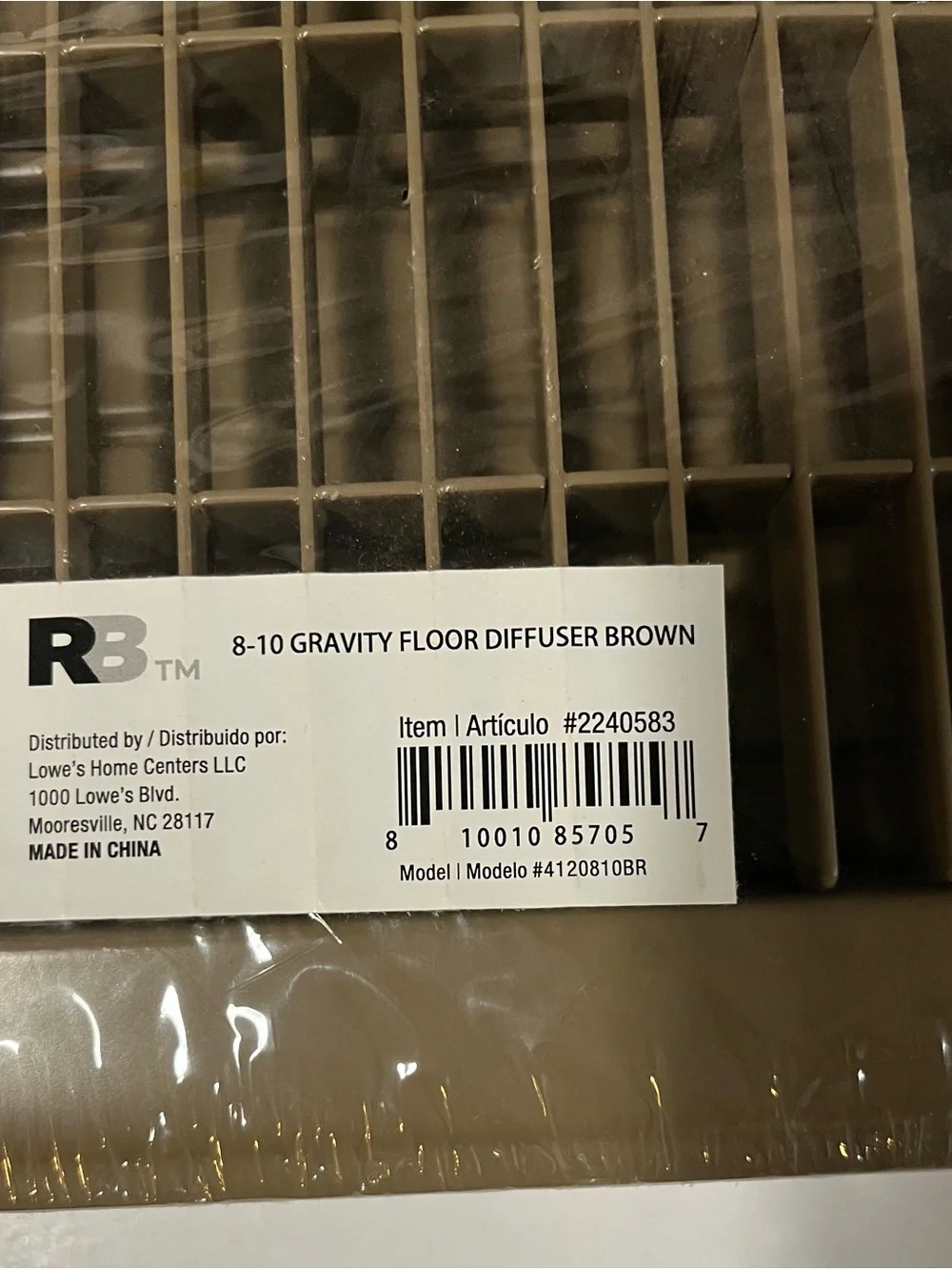 8-10 gravity floor diffuser Brown
